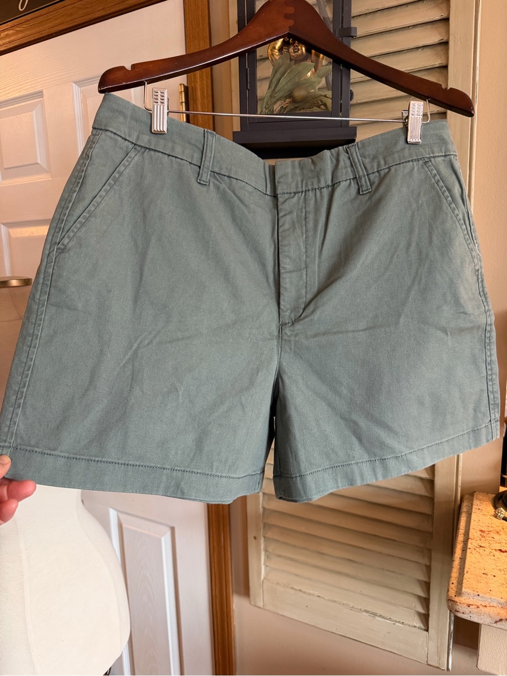Gloria Vanderbilt Green Flat Front Chino Shorts